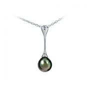 Collier Argent et perle Tahiti "Epure" Iza-B