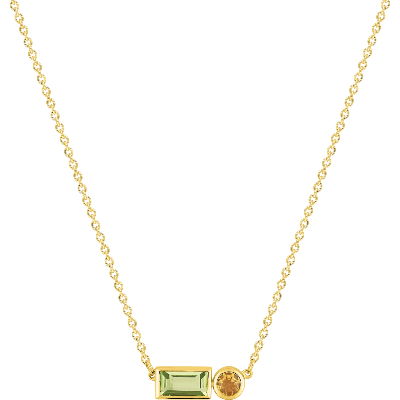 Collier Or Jaune Citrine et Péridot