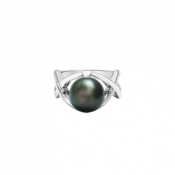 Bague Argent et perle Tahiti Iza-B