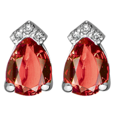 Boucles d'Oreilles Rubis et Diamants