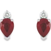 Boucles d'Oreilles Rubis et Diamants