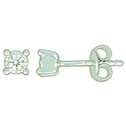 Boucles d'oreilles Or Blanc et Diamant