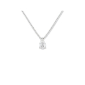 Collier Solitaire Or Blanc et Diamant 0,35 ct