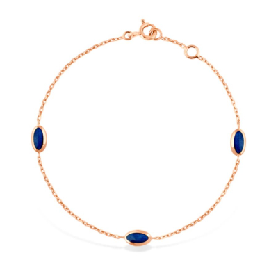 Bracelet Or Rose et Résine bleue CLOZEAU