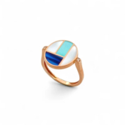 Bague Or Rose et Résine Nacrée CLOZEAU