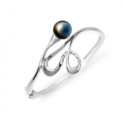 Bracelet Argent et perle Tahiti "Lagune" Iza-B