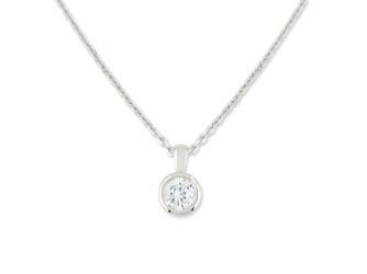 Collier Solitaire Or Blanc et Diamant 0,50 ct