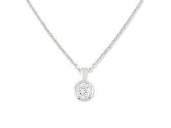 Collier Solitaire Or Blanc et Diamant 0,50 ct