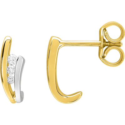 Boucles d'oreilles Or Bicolore et Diamants
