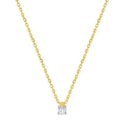 Collier Diamant et Or Bicolore