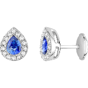 Boucles d'Oreilles Saphir et Diamants