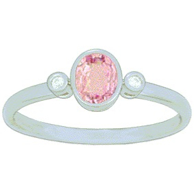 Bague Saphir Rose et Diamants