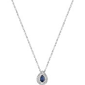 Collier Or blanc et Saphir