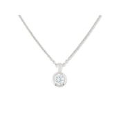 Collier Solitaire Or Blanc et Diamant 0,50 ct