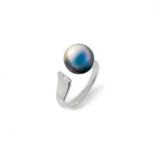 Bague Argent et perle Tahiti "Epure" Iza-B