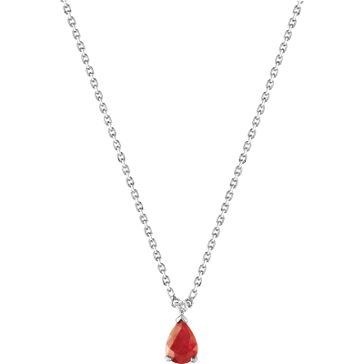 Collier Or Blanc et Rubis