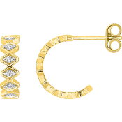 Boucles d'oreilles Or Jaune et Diamants