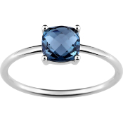 Bague Or Blanc, Topaze bleue