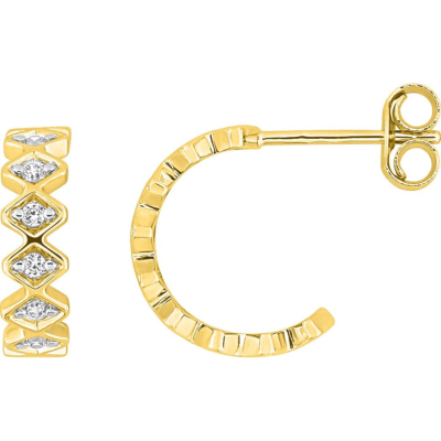 Boucles d'oreilles Or Jaune et Diamants