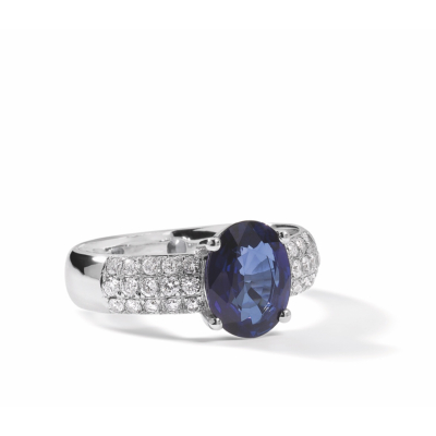 Bague Diamants et Saphir