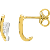 Boucles d'oreilles Or Bicolore et Diamants
