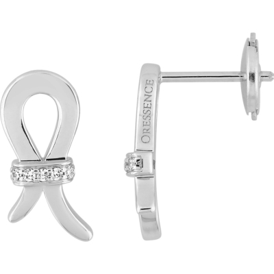 Boucles d'oreilles Ruban Or Blanc