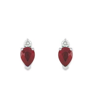 Boucles d'Oreilles Rubis et Diamants