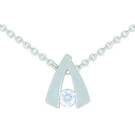 Collier Diamant et Or Blanc