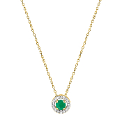 Collier Or Jaune et Emeraude