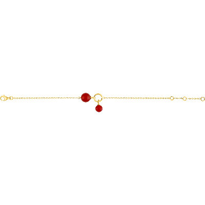 Bracelet  Or jaune et Cornaline