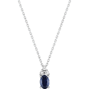 Collier Or blanc, Saphir et Diamants