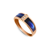 Bague Or Rose et Résine bleue CLOZEAU