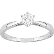 Bague Solitaire Or Blanc et Diamant 0.30 ct