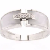 Bague Or Blanc et Résine blanche CLOZEAU