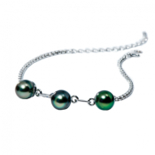 Bracelet Argent et perle Tahiti "Epure" Iza-B