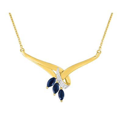 Collier Or bicolore et Saphirs