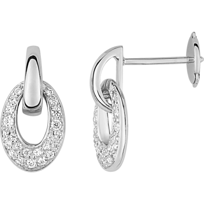 Boucles d'oreilles Or Blanc et Diamants