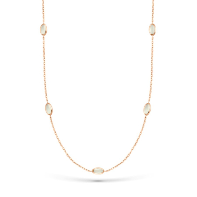 Collier Or Jaune et Resine Blanche CLOZEAU