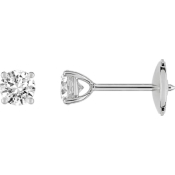 Boucles d'oreilles Or Blanc et Diamant 0.75 Ct